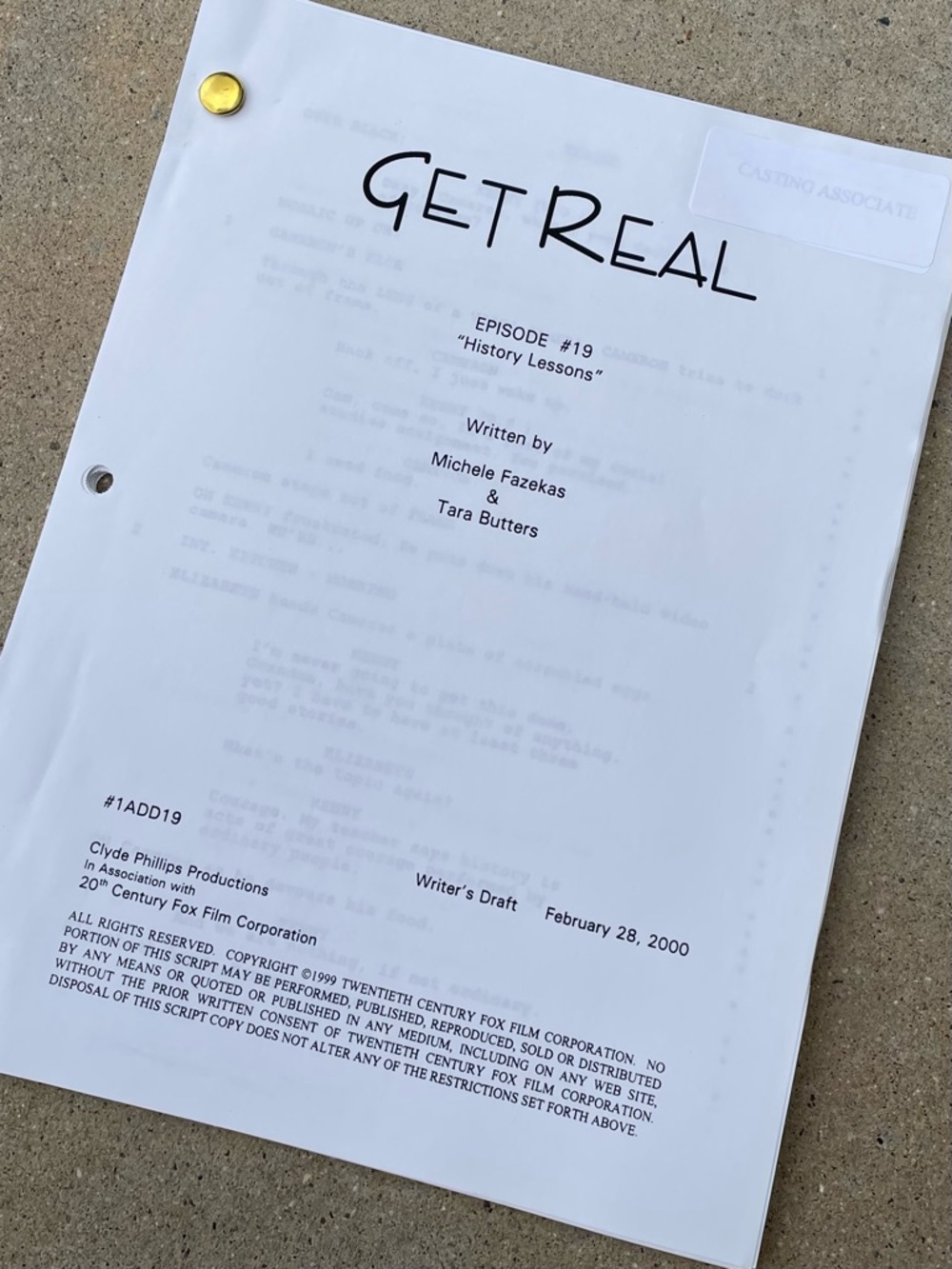 Get Real 90s TV Series Anne Hathaway Jesse Eisenberg Production Used Script 19